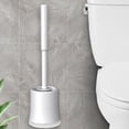thumbnail image 1 of Tupukom Clearance Compact Toilet Brush & Holder, Durable Head Toilet Cleaner Brush with Dense Bristles & Clear Base for Bathroom Deep Cleaning - Household Cleaning Accessories, 1 of 9