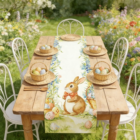 Tupukom Clearance Easter Runner Under $10 Seasonal Spring Kitchen Dining Table Decoration for Home Party Decor