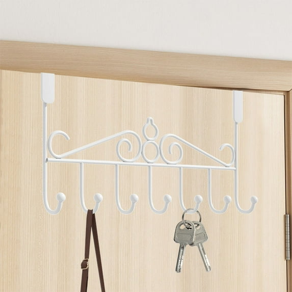 Tupukom Over Door Hooks Rack Home 7 Hook Over Door Hanger for Living Room, Bathroom, Bedroom, Kitchen Hanging Clothes, Towels, Hats, Coats, Bags