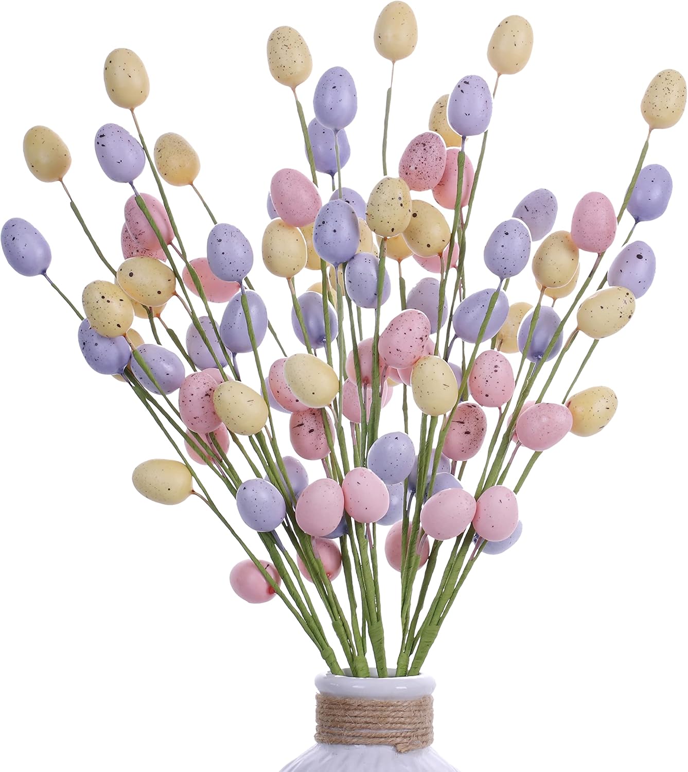 Tupukom Easter Picks Under $1 6pcs Easter Picks and Sprays Artificial Colorful Easter Egg Berry Stems Flowers Spring Easter Holiday Party Home Decor Gifts