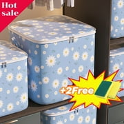 Tupukom Large Capacity Storage Bags for Clothes with Lids,Thickened Foldable Storage Bins,Containers Organizer for Clothing Blanket Quilts Bedding