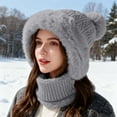 thumbnail image 1 of Tupukom Gifts 3 in 1 Beanie Hat for Women, Upgrade 3 in 3 Beanie Hat with Scarf and Mask, Fall Winter Warm Knitted Ski Scarf and Mask Set, 1 of 10