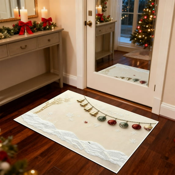 Tupukom Gifts Under 5 Dollars Christmas Doormat With Non Slip Indoor Christmas Welcome Mat with Absorbent & Dirt-Trapping, Outdoor Christmas Tree Door Mat Front Porch Decor 16" x 24" Inch