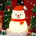 thumbnail image 1 of Tupukom Night Light Under 10 Dollars Squishy Christmas Snowman Night Light With Rgb Modes Dimmable Nursery Breastfeeding Nightlight Rechargeable Silicone Touch Bedside Lamp For Bedroom Dorm Decor, 1 of 9