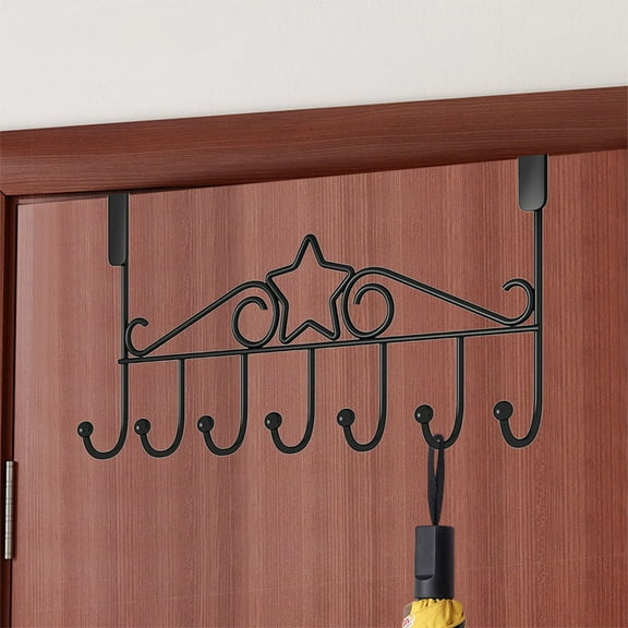 Tupukom Over The Door Hooks Home 7 Coat Hooks for Living Room, Bathroom, Bedroom, Kitchen Hanging Clothes, Towels, Hats, Coats, Bags
