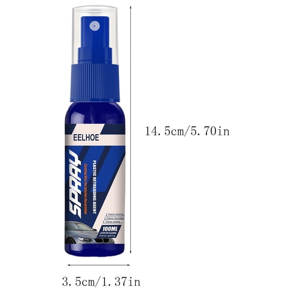Tupukom Plastic Restorer for Cars Hydrophobic Ceramic Coating Removes White Residue and Restores Faded Moldings -Car Interior Detailing Kit for All Smooth,Textured Trim, Plastic and Rubber Surfaces