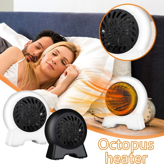 Tupukom Portable Space Heaters for Indoor Use,2 Modes,500W Fast Safety Electric Heaters with Thermostat for Office Bedroom Use on (Black)