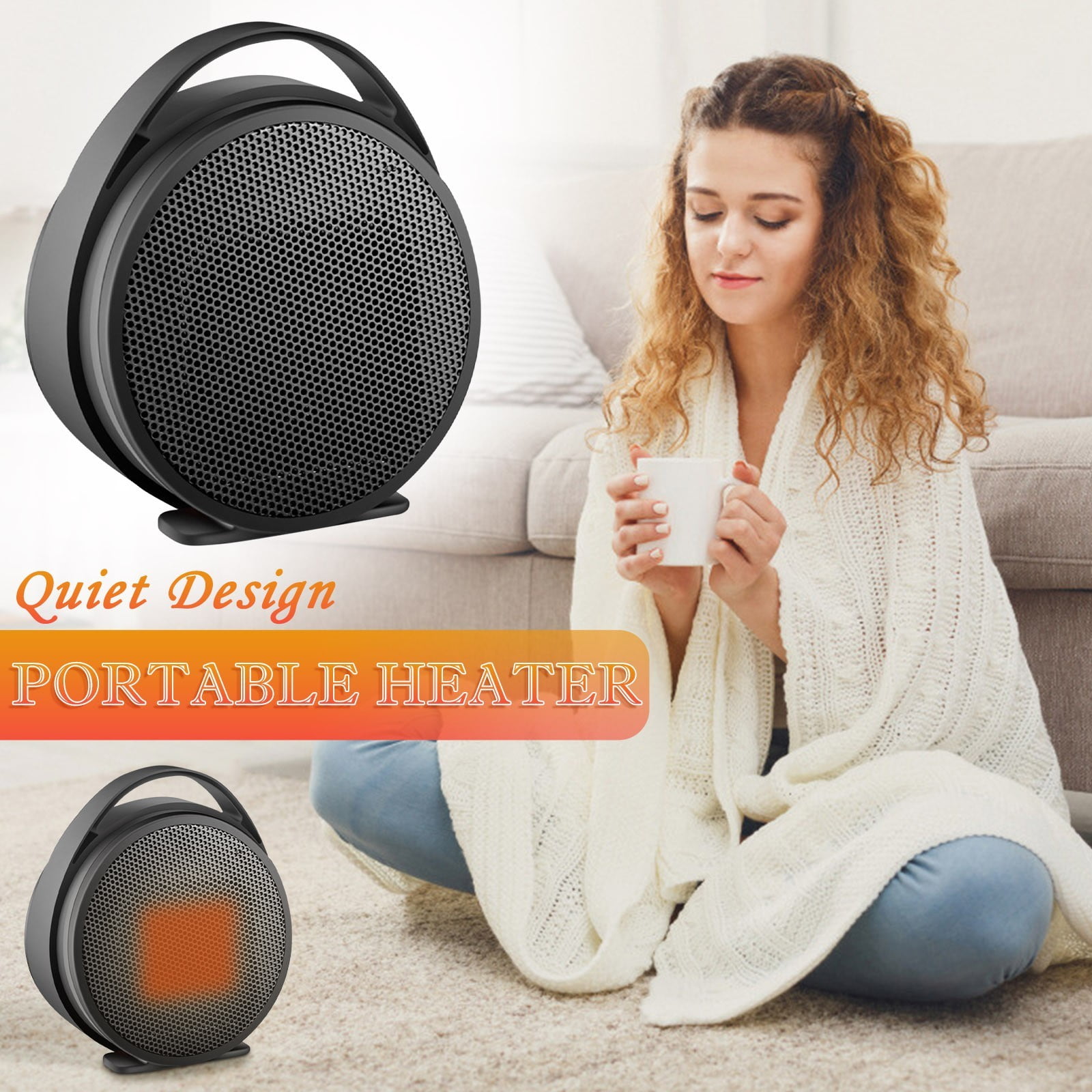 Tupukom Portable Space Heaters for Indoor Use,2 Modes,800W Fast Safety
