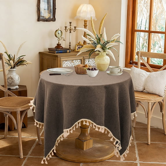 Tupukom Save on Dining Table Runner Kitchen Decor Cloth Tablecloths Spring Lace Tablecloths Outdoor Table Cloth Round Cover