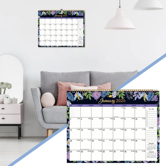 Tupukom Wall Calendar 2026 12 Monthly Wall Calendar 2026 from January 2026 - December 2026 Monthly Wall Planner Hanging with Premium Paper, Ideal for Office or Home, Giftable Present