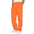 thumbnail image 1 of Tupukom Orange Sweatpants Open Bottom Athletic Sweat Pants for Men with Pockets, 1 of 3