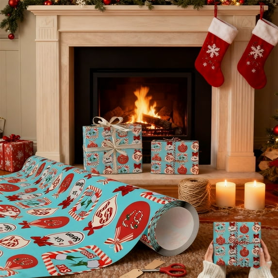 Tupukom Wrapping Paper Christmas Christmas Decorations | CHRISTMAS Gift Bags | Red, Green and White Tissue Paper - Gifts for Kids Men Women | Xmas Party Favors