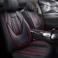 thumbnail image 1 of Tuqiang 2PCS Front Car Seat Covers Leather for Peugeot for 206 2009-2012 2 Seats Airbag Compatible Leather Waterproof Front Set Cushion Protector Black, 1 of 7