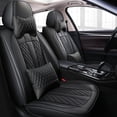 thumbnail image 1 of Tuqiang 2PCs Front Car Seat Covers Leather for Mercedes-Benz for B170 2009-Present 2 Seats Airbag Compatible Waterproof Soft Front Set Cushion Protector with Headrest Black, 1 of 9