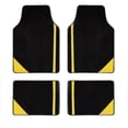 thumbnail image 1 of Tuqiang 4PCS/Set Car Floor Mats Universal for Dodge Vinyl Yellow Velvet Colored Stripe All Weather Interior Carpet Mats Protection Accessories, 1 of 8