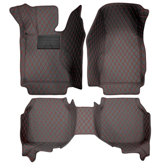 Tuqiang Automotive Floor Mats for Audi S5 coupe 20072017 B8 8T 5 Seats Carpet Protection PU Leather Auto Liners All Weather Anti-Slip Black Red 3pc