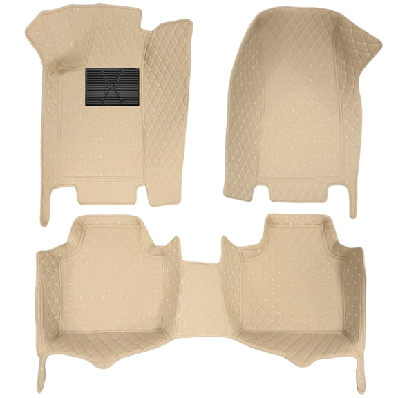 Tuqiang Car Floor Mats for BMW 3seris GT F30 F31 F34 2011-2018 Floor Liner Carpet Waterproof Anti-Skid PU Leather Full Coverage Liner Front & Rear Mat Beige