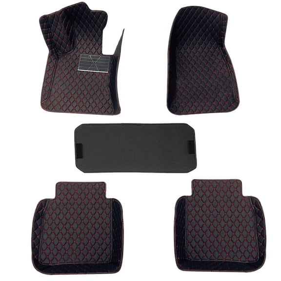 Tuqiang Car Floor Mats for Mercedes-Benz for AMGGLE53 Vinyl Carpet Protection All Weather 1st and 717nd Row Velvet Colored Stripe Black and Green 4pcs