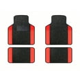 thumbnail image 1 of Tuqiang Car Floor Mats for Mercedes-Benz for SLRMcLaren Vinyl Carpet Protection Auto Liners All Weather Anti-Slip Velvet Colored Stripe Black and Red 4pcs, 1 of 5
