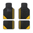 thumbnail image 1 of Tuqiang Car Floor Mats Universal for Honda for Accord Hybrid Yellow Velvet Colored Stripe Waterproof Interior Carpet Mats Protection Accessories 4PCS/Set, 1 of 4