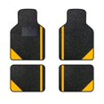 thumbnail image 1 of Tuqiang Car Floor Mats Universal for Hyundai for Santa FeSport Yellow Velvet Colored Stripe Waterproof Interior Carpet Mats Protection Accessories 4PCS/Set, 1 of 4