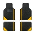 thumbnail image 1 of Tuqiang Car Floor Mats Universal for Ford for F-450 Yellow Velvet Colored Stripe All Weather Front Rear Liner Carpet 4pcs, 1 of 4