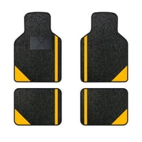 Tuqiang Car Floor Mats Universal for Mercedes-Benz for CLA250 Yellow Velvet Colored Stripe Waterproof Front Rear Liner Carpet 4pcs