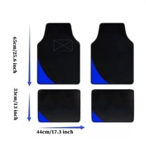 Tuqiang Car Floor Mats Universal for Toyota for Highlander Blue Velvet Colored Stripe Non-Slip Backing Front Rear Liner Carpet 4pcs