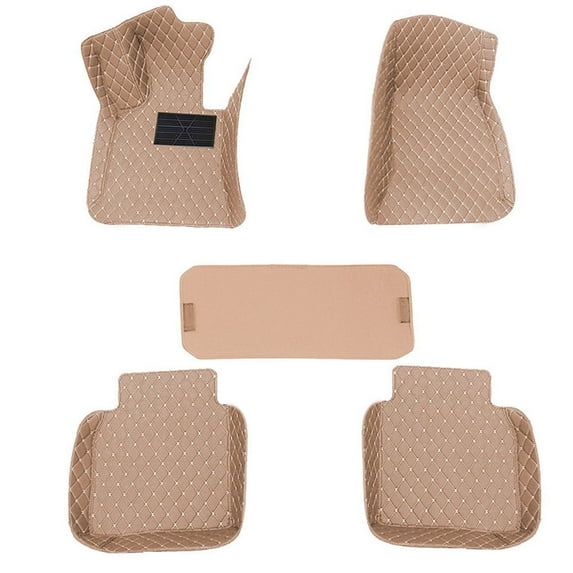 Tuqiang Car Floor Mats for Jeep for WranglerJK Unlimited Vinyl Front and Rear Carpet Protection All Weather Velvet Colored Stripe 4pcs