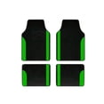 thumbnail image 1 of Tuqiang Car Floor Mats for MINI for Clubman Vinyl Carpet Protection All Weather Front & Rear Full Set Velvet Colored Stripe Black and Green 4pcs, 1 of 5