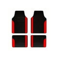 thumbnail image 1 of Tuqiang Car Floor Mats for Porsche for Panamera Vinyl Carpet Protection All Weather Front & Rear Full Set Velvet Colored Stripe Black and Red 4pcs, 1 of 5