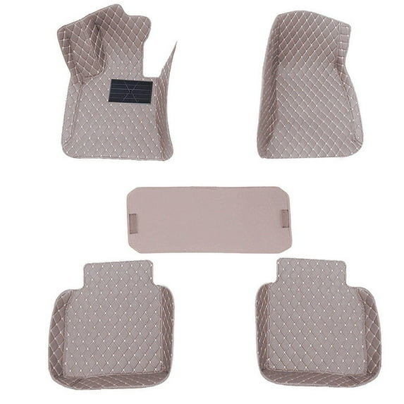 Tuqiang Car Floor Mats for Volvo for S90Plug-In Hybrid Luxury Leather Waterproof Anti-Skid Car Carpet Gray 5PCS