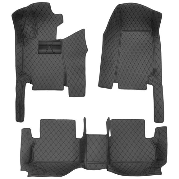 Tuqiang Car Floor Mats for land Range Rover Sports 2014-2019 Long strip headlight Faux Leather Floor Liner Carpet Protection All Weather PU leather 1st and 2nd Row 3Pcs Black