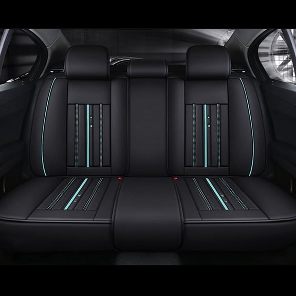 Tuqiang Car Rear Seat Cover Leather for Chevrolet for Sonic 2012-2020 Leather Waterproof Cushion Protecto standard Black and Green 1PCS