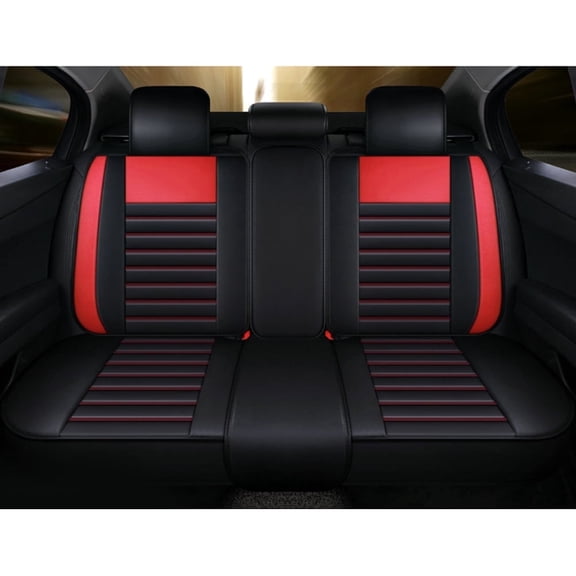 Tuqiang Car Rear Seat Cover Leather for Chevrolet for Sonic 2012-2020 Waterproof Premium Leather Protectors standard Black and Red 1PCS