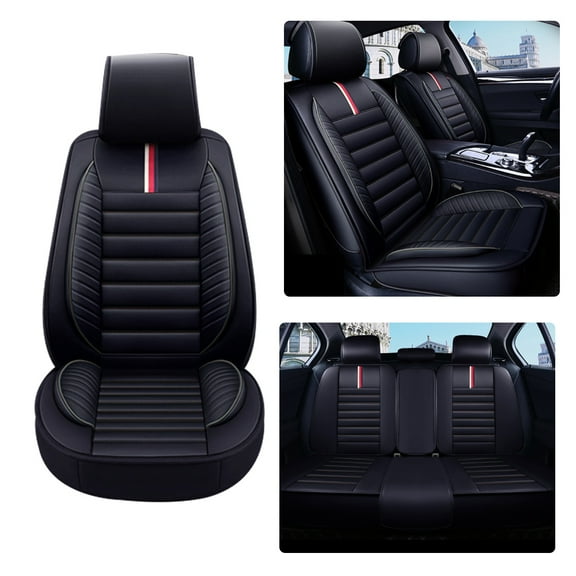 Tuqiang Car Seat Cover Full Set for Chevrolet for Colorado 2015-Present Waterproof Front Rear Cushion Protector Black