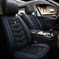 thumbnail image 1 of Tuqiang Car Seat Covers Full Set Leather for Volvo for S60 2001-2018 Waterproof Front Rear Cushion Protector Black and Blue, 1 of 8