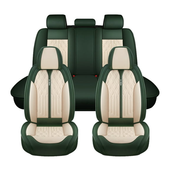 Tuqiang Car Seat Covers Full Set for lincoln for LS 1999-2006 5-Seat Car Covers with Airbag Slits Design Beige