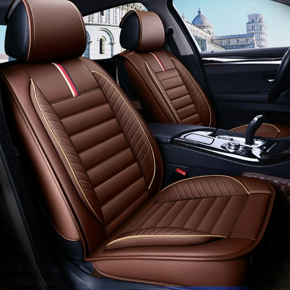 Tuqiang Car Seat Covers Leather Full Set for Chevrolet for blazer 2019-Present Luxury Grade Waterproof Seat Protectors with Advanced Safety Certifications Coffee