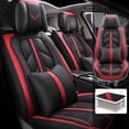thumbnail image 1 of Tuqiang Car Seat Covers Leather Set for Acura for ZDX 2009-2013 Premium 5-Seater Interior Protectors with UV Resistance and Fade Protection with Pollow and Headrest Red, 1 of 7