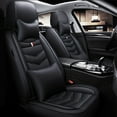 thumbnail image 1 of Tuqiang Car Seat Covers Leather Set for Mercedes-Benz for GLA220 2015-Present Premium Faux Leather Seat Covers for 5-Passenger Vehicles with Pollow and Headrest Black, 1 of 8