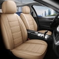 thumbnail image 1 of Tuqiang Car Seat Covers Leather for Honda for Ridgeline 2006-Present Premium 5-Seat Car Seat Covers Waterproof Full Set Beige, 1 of 7