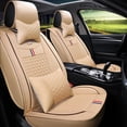 thumbnail image 1 of Tuqiang Car Seat Covers Luxury for Mercedes-Benz for GLE500 2016-Present Professional Elite Car Interior Protectors with Pollow and Headrest Beige, 1 of 7