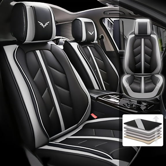 Tuqiang Car Seat Covers Waterproof for BMW for 5series 1998-2017 Water Resistant Seat Protectors with Airbag Compatibility and Machine Washable Feature Gray