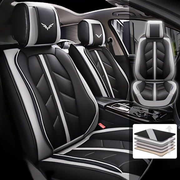 Tuqiang Car Seat Covers Waterproof for BMW for M2 2016-Present Premium 5-Seat Protector with Advanced Technology Gray