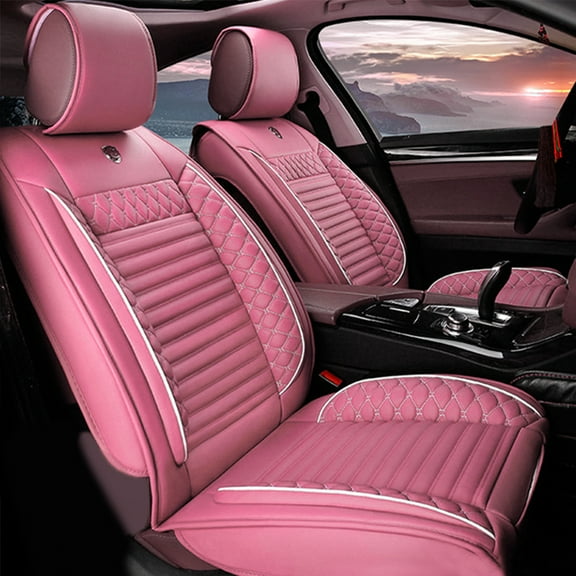 Tuqiang Car Seat Covers for Chevrolet for Bolt 2017-Present Luxury Car Interior Protector Set with Advanced Features Pink