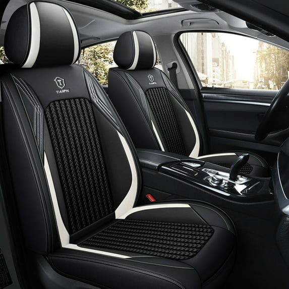 Tuqiang Car Seat Covers for Mercedes-Benz for CLS300 2006-Present Airbag Compatible Leather Seat Covers for 5-Seater Cars Black