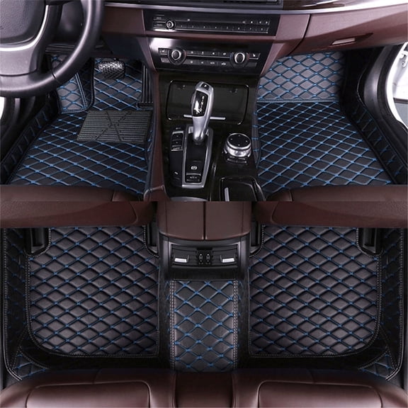 Tuqiang Car floor mats for GMC,Terrain Denali 20102017 All-Season Car Floor Protection Black and Blue