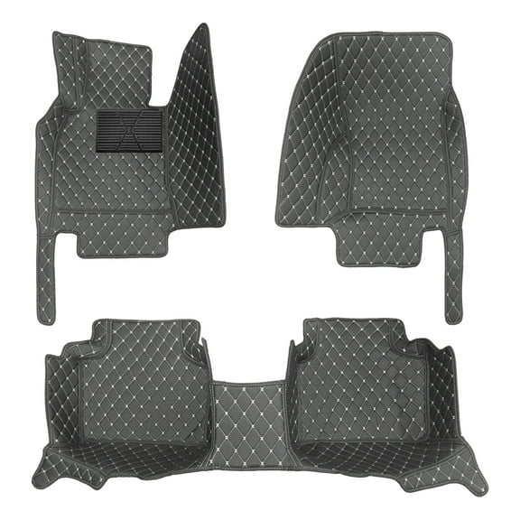 Tuqiang Compatible for Toyota for 4 Runner 2010-Present Automotive Floor Mats, All-Weather Floor Mats for Cars Black Beige