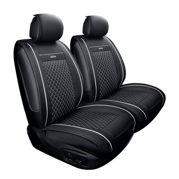 Tuqiang Covers for the front car seat for Volvo for S60 2001-2018 2 Seats Leather Waterproof Front Rear Cushion Protector Black and White